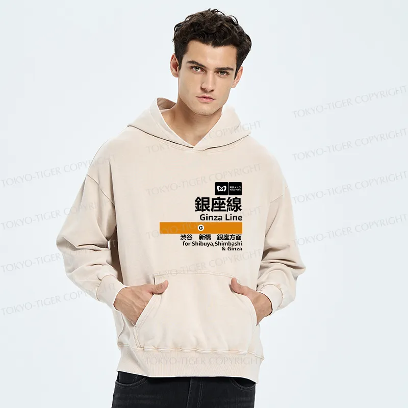 Tokyo-Tiger Ginza Line Japan Washed Hoodie