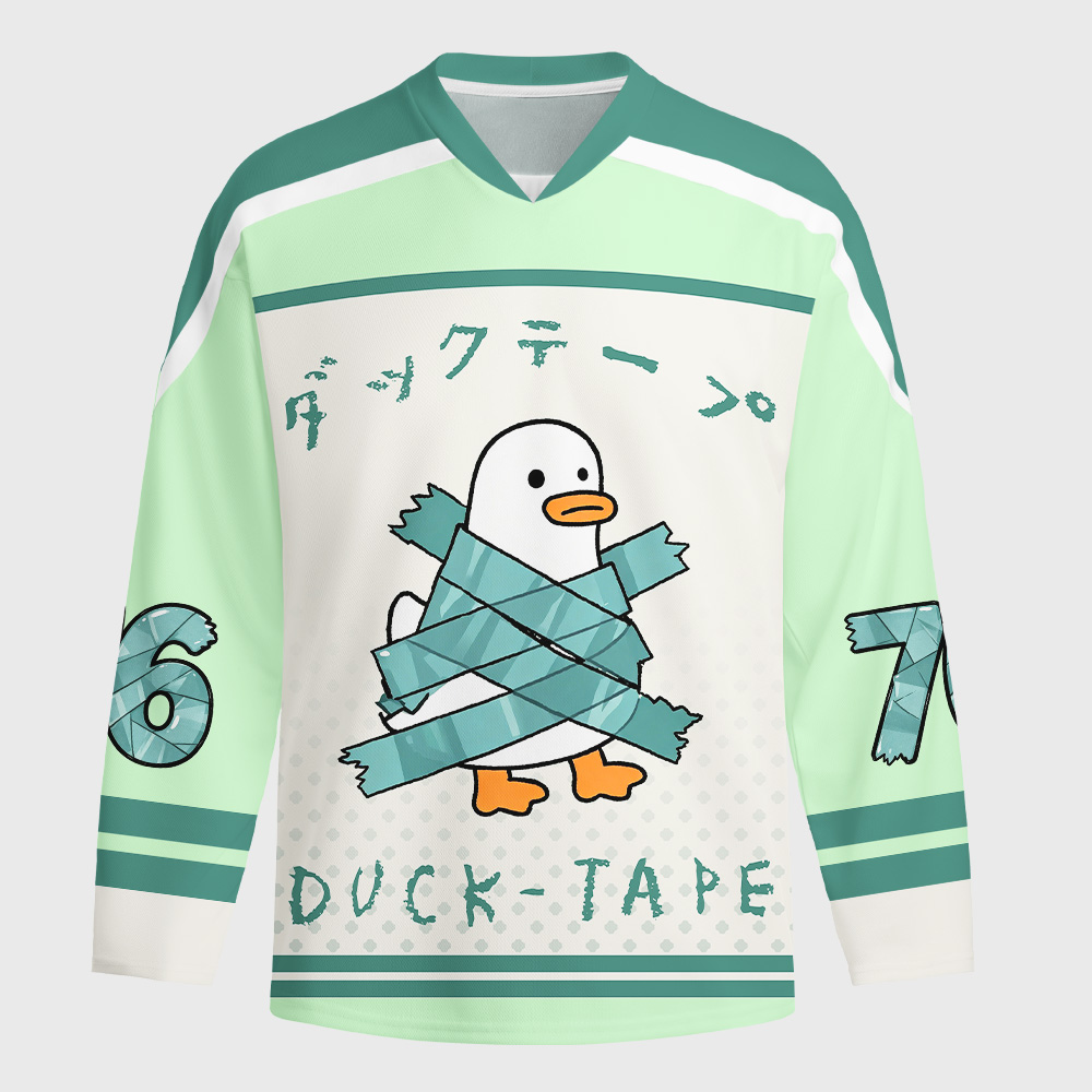 Tokyo-Tiger Duck-Tape Long-Sleeve Hockey Jersey