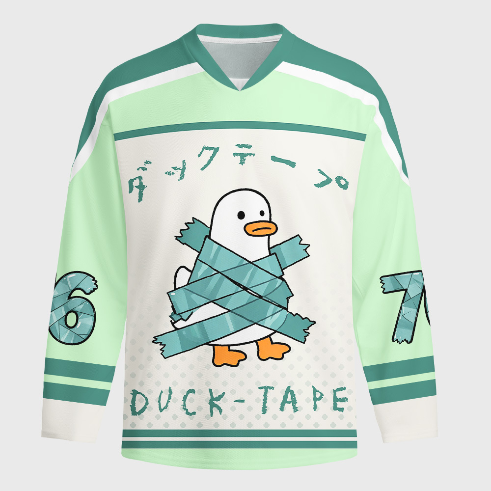 Tokyo-Tiger Duck-Tape Long-Sleeve Hockey Jersey