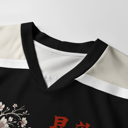 Tokyo-Tiger Vintage Sakura And Koi Long-Sleeve Hockey Jersey