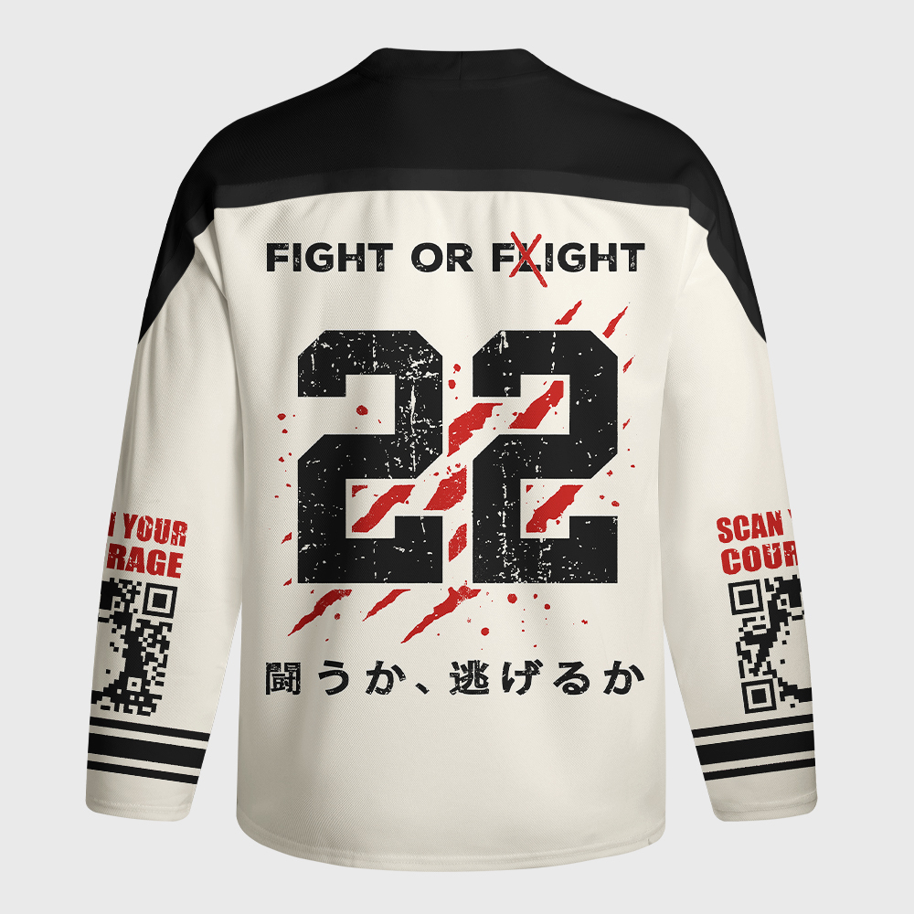 Tokyo-Tiger Woodblock Penguin:Fight Or Flight Long-Sleeve Hockey Jersey