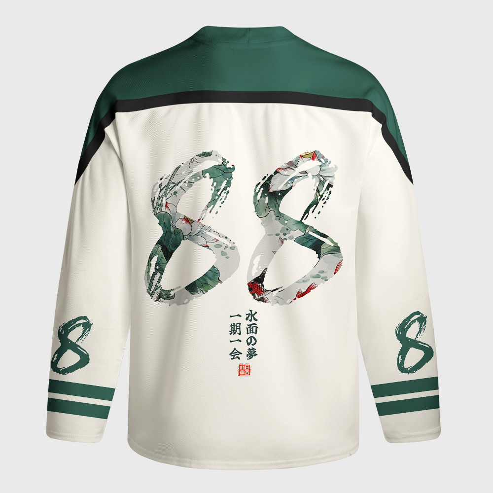 Tokyo-Tiger Lotus Lights Koi Dreams Long-Sleeve Hockey Jersey