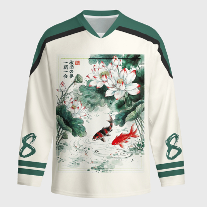 Tokyo-Tiger Lotus Lights Koi Dreams Long-Sleeve Hockey Jersey