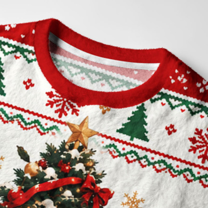 Tokyo-Tiger Skeleton Santa Chill Fuzzy Christmas Ugly Sweatshirt