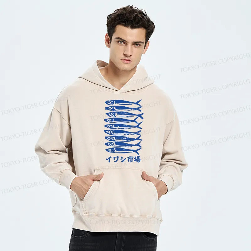 Tokyo-Tiger Sardine Market Washed Hoodie