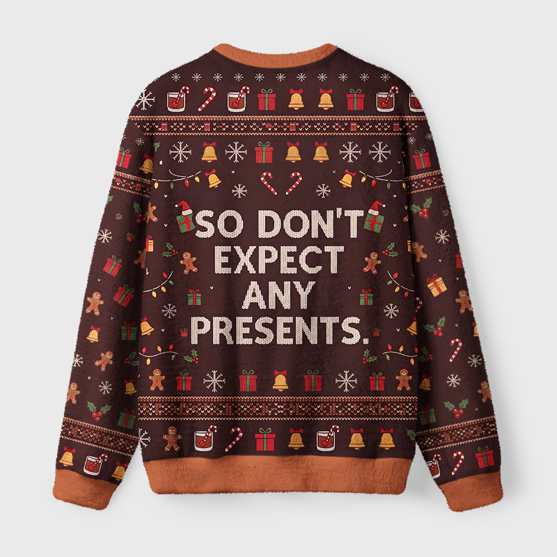 Tokyo-Tiger Funny Sarcastic Santa Fuzzy Christmas Ugly Sweatshirt