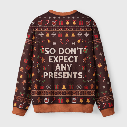 Tokyo-Tiger Funny Sarcastic Santa Fuzzy Christmas Ugly Sweatshirt