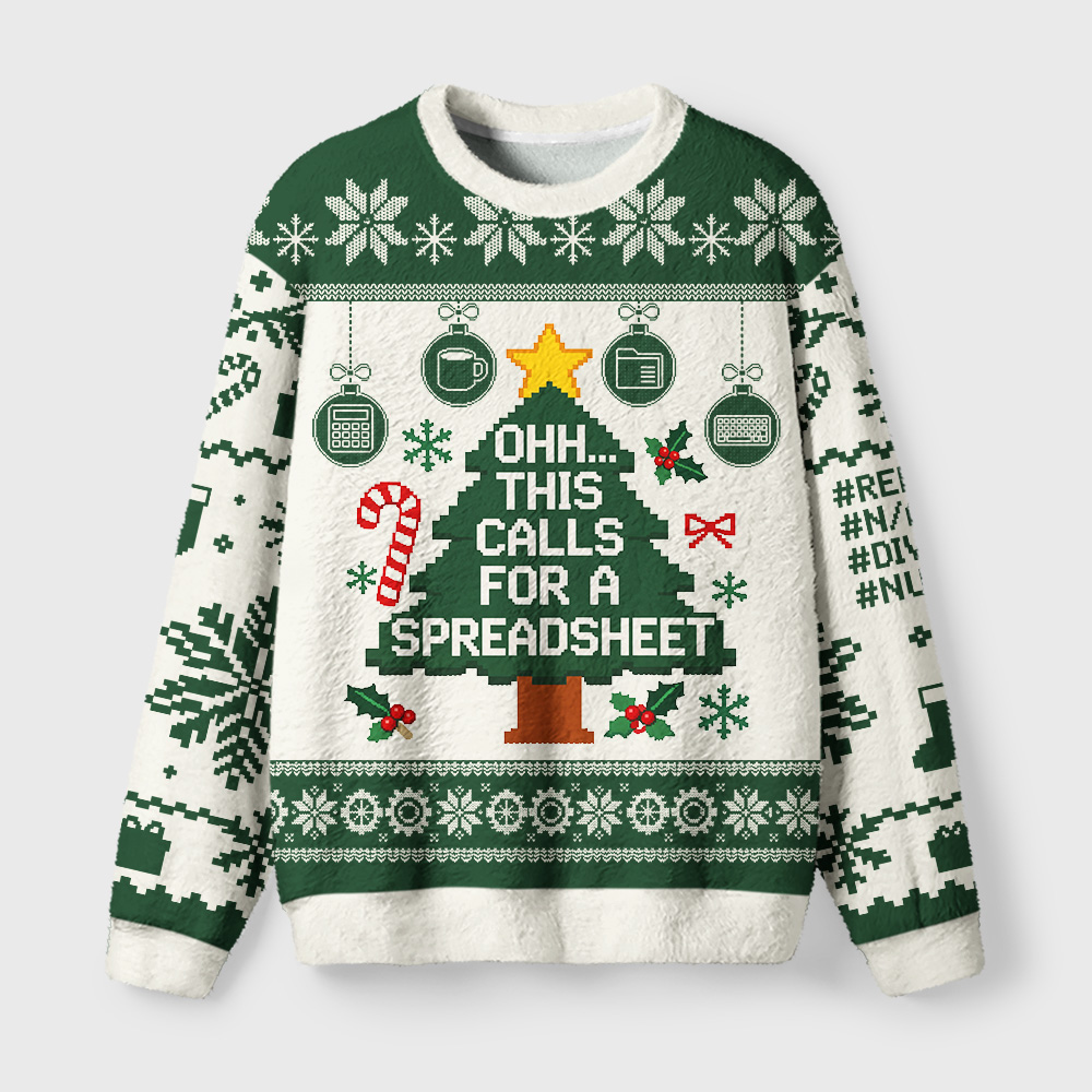 Tokyo-Tiger Office Christmas Fuzzy Christmas Ugly Sweatshirt
