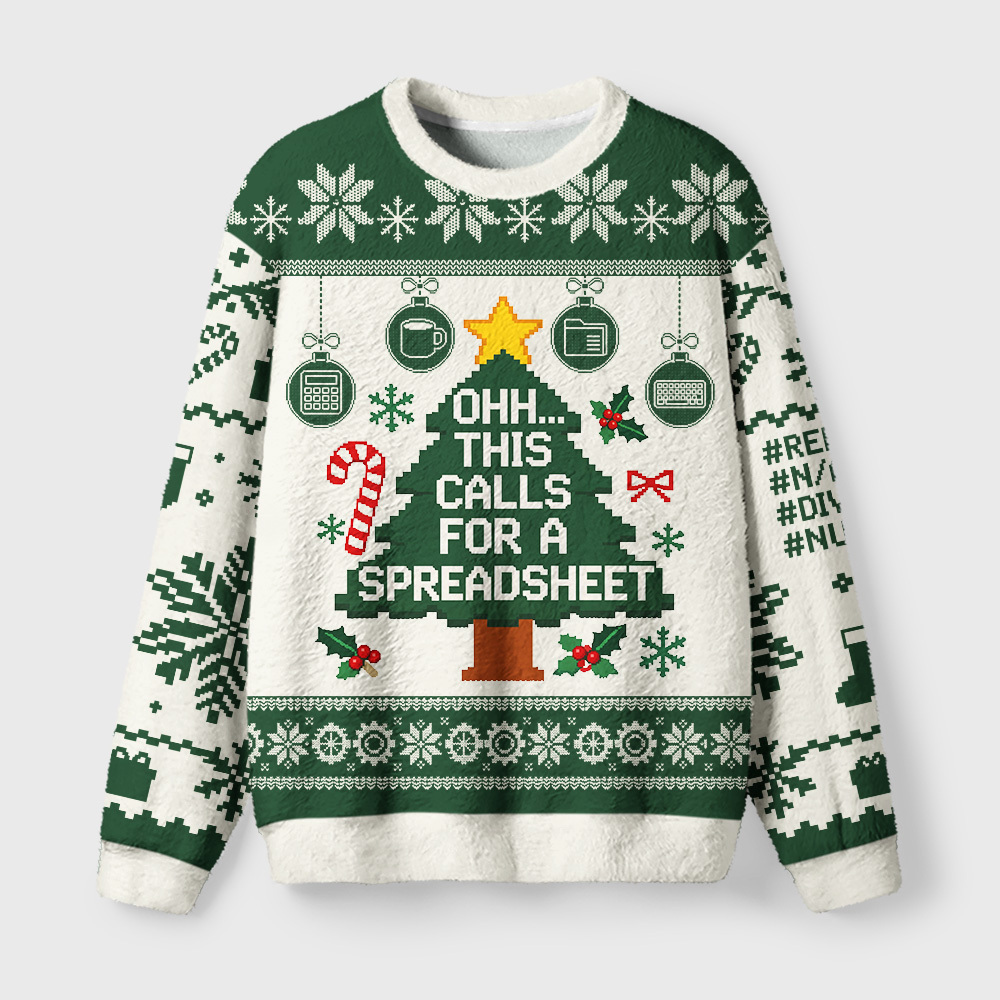Tokyo-Tiger Office Christmas Fuzzy Christmas Ugly Sweatshirt