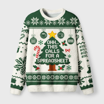 Tokyo-Tiger Office Christmas Fuzzy Christmas Ugly Sweatshirt