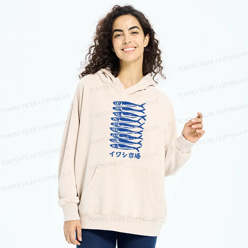 Tokyo-Tiger Sardine Market Washed Hoodie