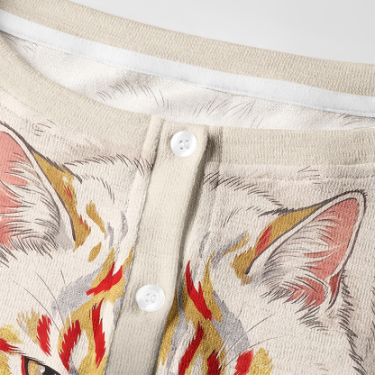 Tokyo-Tiger Lotus Cat Women's Lightweight Cardigan