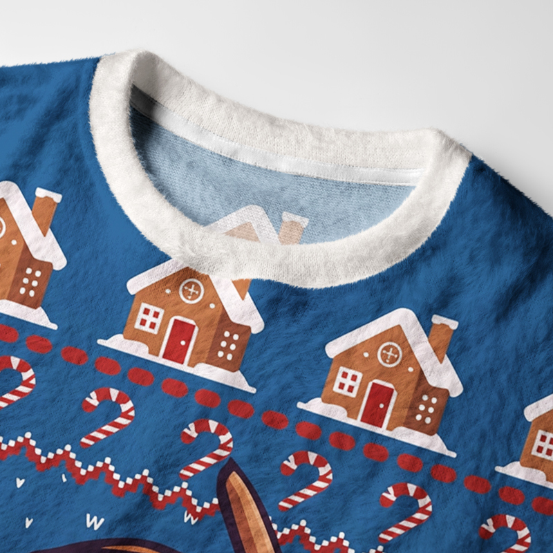 Tokyo-Tiger Ginger Ninja Holiday Rampage Fuzzy Christmas Ugly Sweatshirt