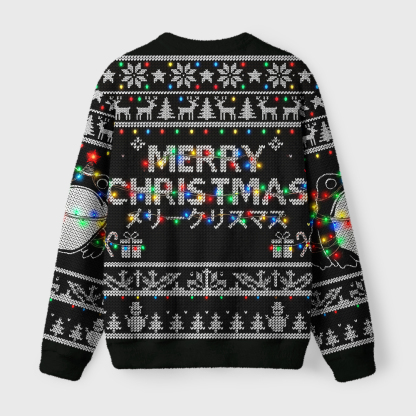 Tokyo-Tiger Christmas Lights Frog Fuzzy Christmas Ugly Sweatshirt