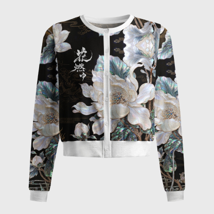 Tokyo-Tiger Lotus Adorned With Golden Specks Women's Lightweight Cardigan