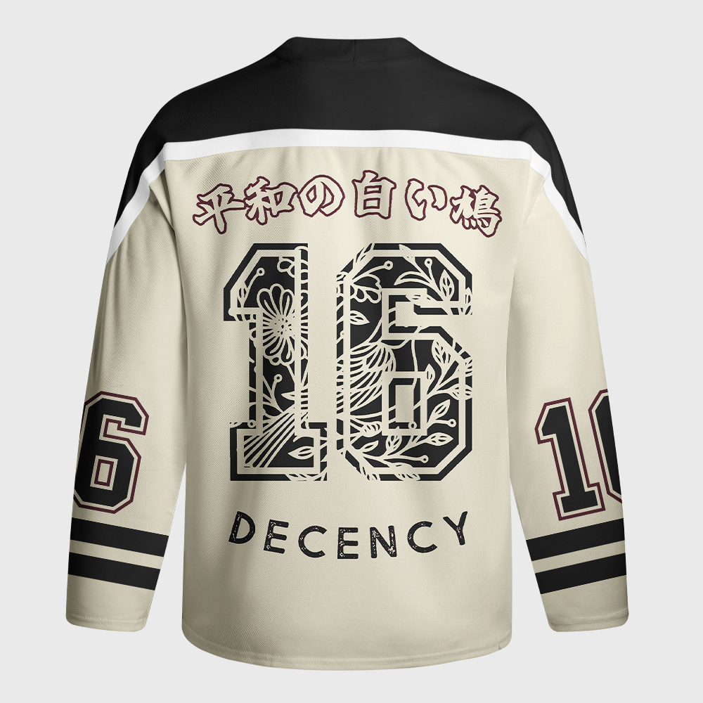 Tokyo-Tiger Pigeon That Was Moved Three Long-Sleeve Hockey Jersey