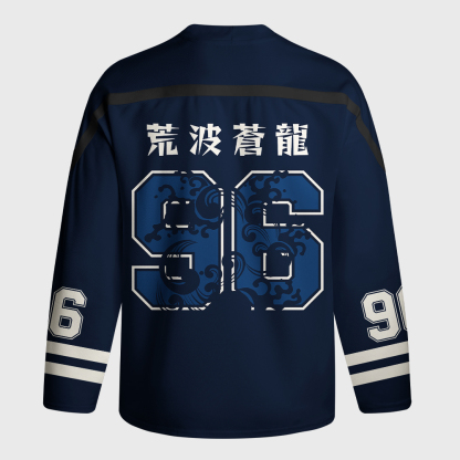 Tokyo-Tiger Storm Dragon Of The Wild Waves Long-Sleeve Hockey Jersey
