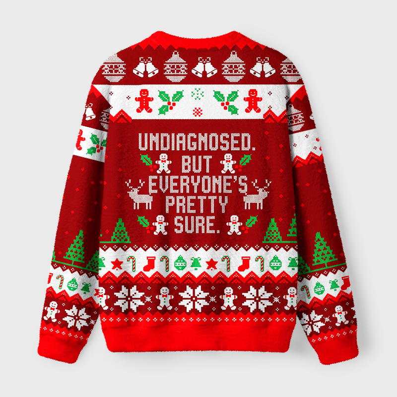Tokyo-Tiger Self-diagnosed Illness Funny Fuzzy Christmas Ugly Sweatshirt