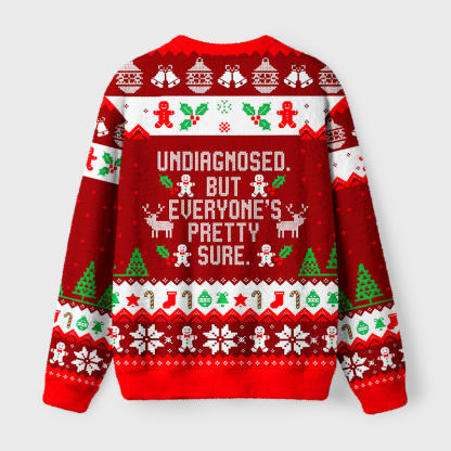 Tokyo-Tiger Self-diagnosed Illness Funny Fuzzy Christmas Ugly Sweatshirt