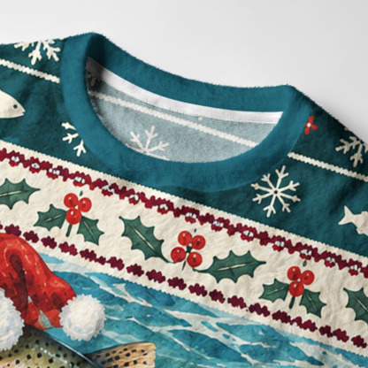 Tokyo-Tiger Santa Hat Trouts Fuzzy Christmas Ugly Sweatshirt