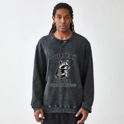 Tokyo-Tiger Constant Overthinking Washed Terry Sweatshirt