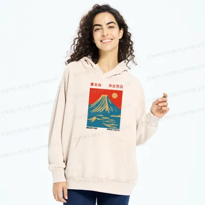 Tokyo-Tiger Mount Fuji Vintage Washed Hoodie