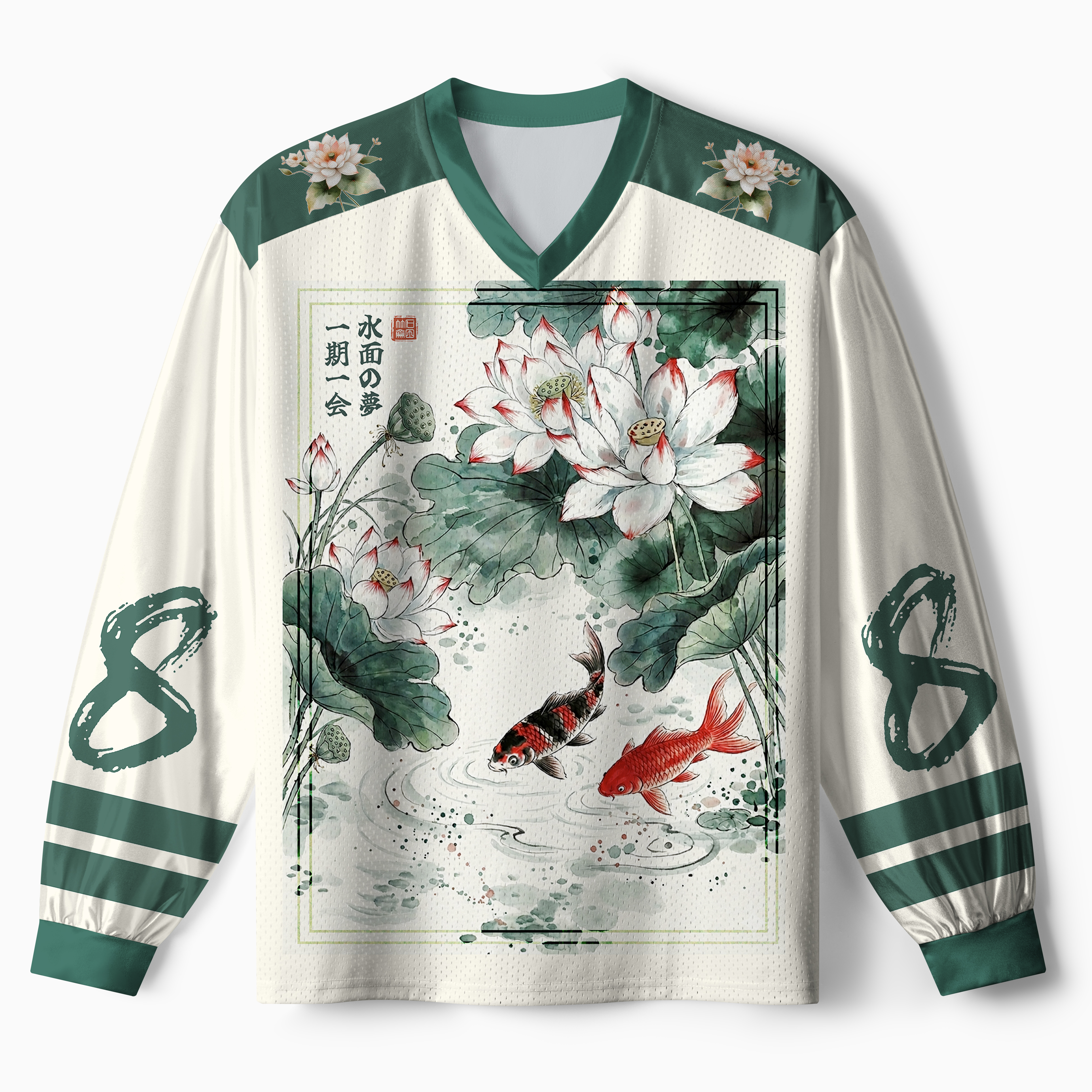 Tokyo-Tiger Lotus Lights Koi Dreams Paneled Long Sleeve Jersey