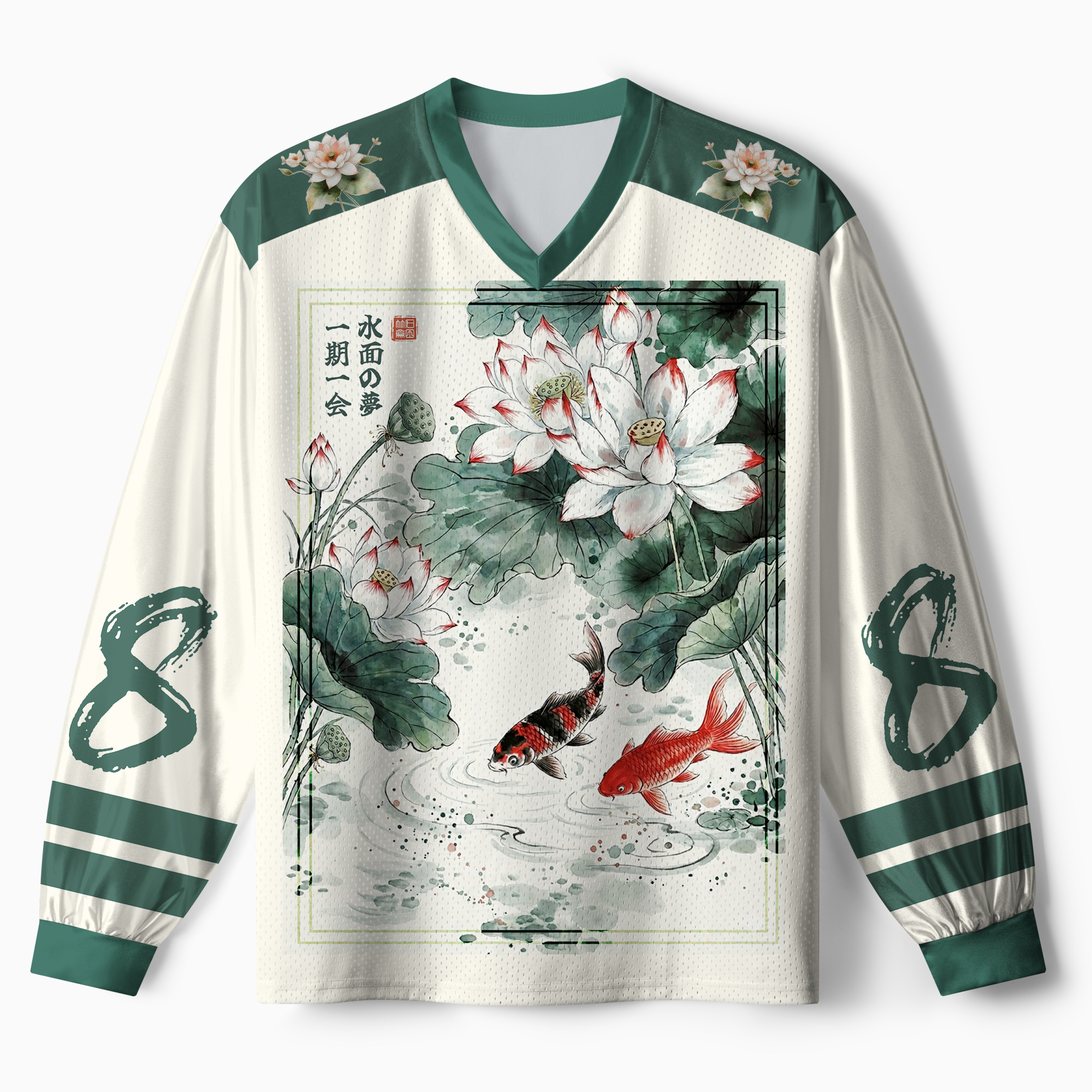 Tokyo-Tiger Lotus Lights Koi Dreams Paneled Long Sleeve Jersey