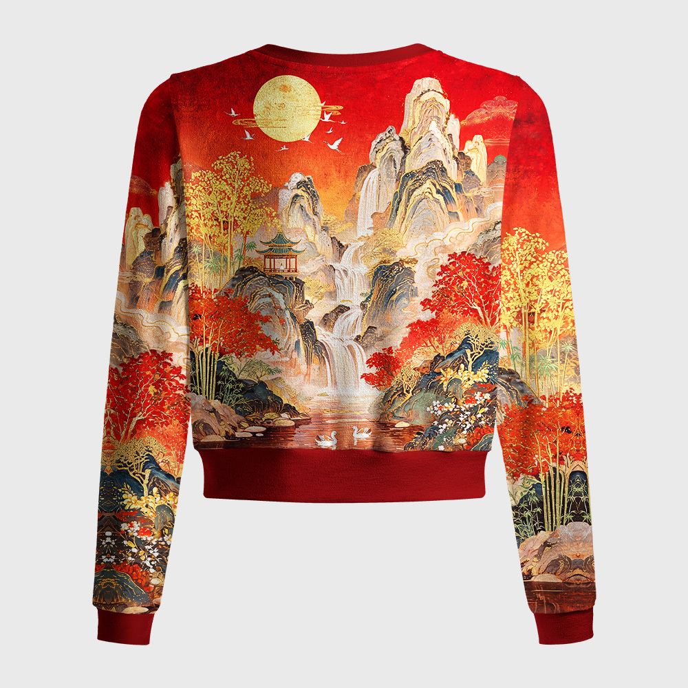 Tokyo-Tiger Gilded Autumn Peaks Women's Lightweight Cardigan