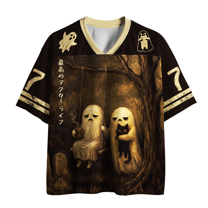 Tokyo-Tiger Best Afterlife Ghost & Black Cat Mesh Jersey