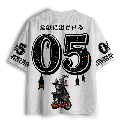 Tokyo-Tiger Wizard Bat Meme Mesh Jersey