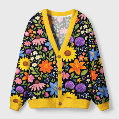 Tokyo-Tiger Let Peace Bloom Ugly Cardigan Sweater