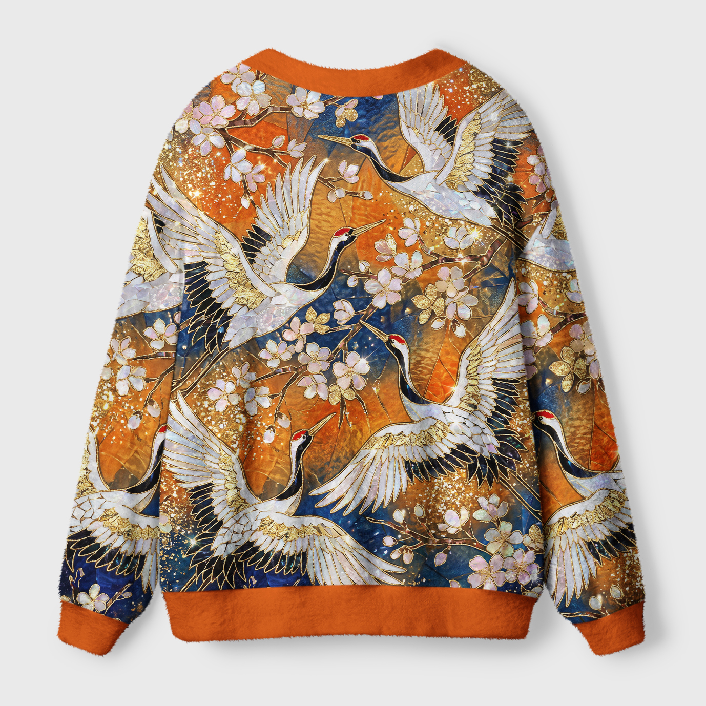 Tokyo-Tiger Eternal Cranes In Blooming Light Ugly Cardigan Sweater