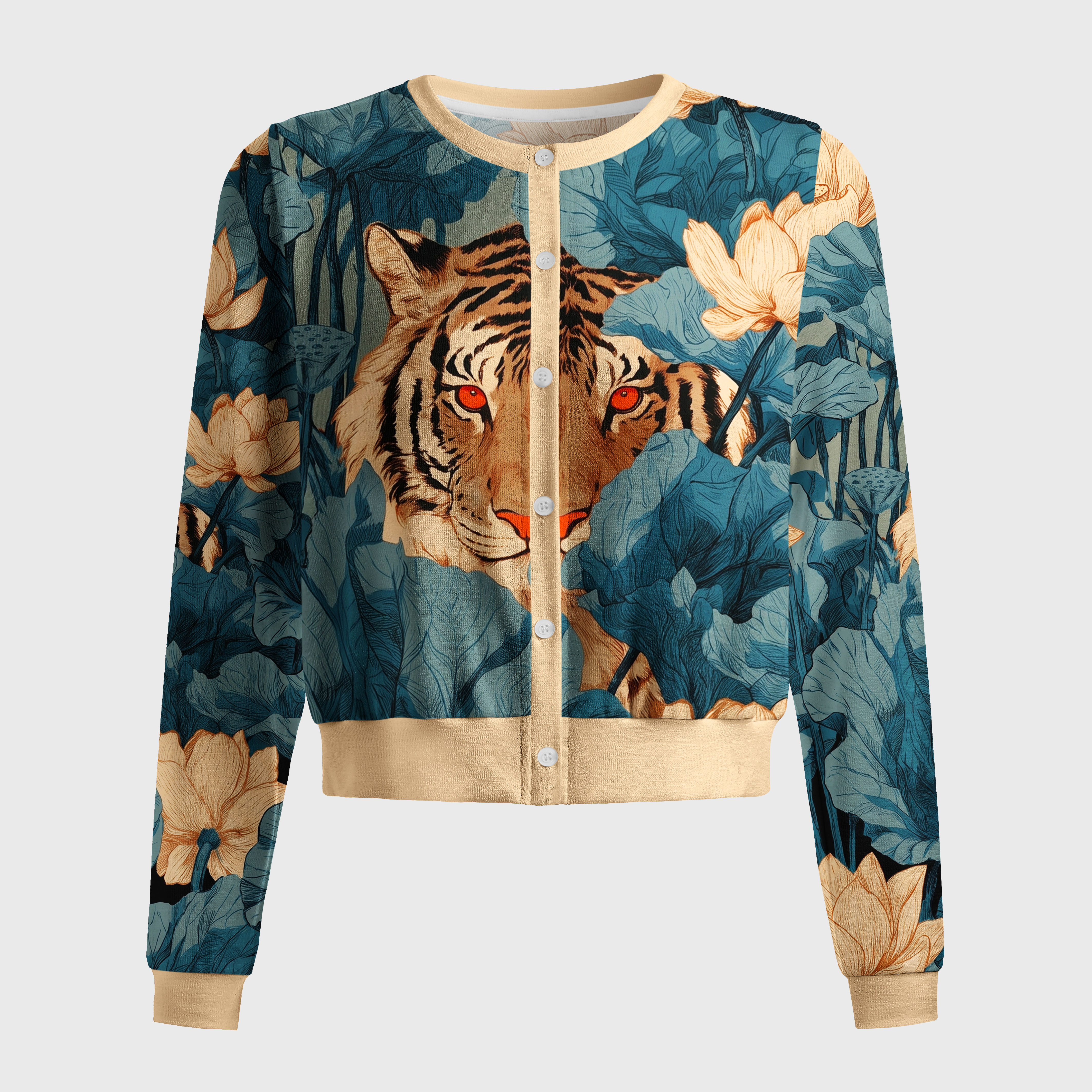 Tokyo-Tiger Jungle Whisper: Silent Tiger Women's Lightweight Cardigan