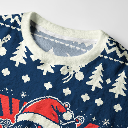 Tokyo-Tiger Kyoto Christmas Fuzzy Christmas Ugly Sweatshirt