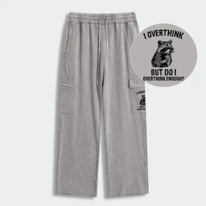Tokyo-Tiger Constant Overthinking Washed Utility Sweatpants