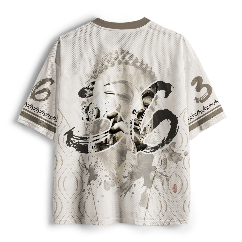Tokyo-Tiger Funny Zen Oriental Ink Art Mesh Jersey