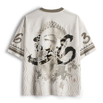 Tokyo-Tiger Funny Zen Oriental Ink Art Mesh Jersey