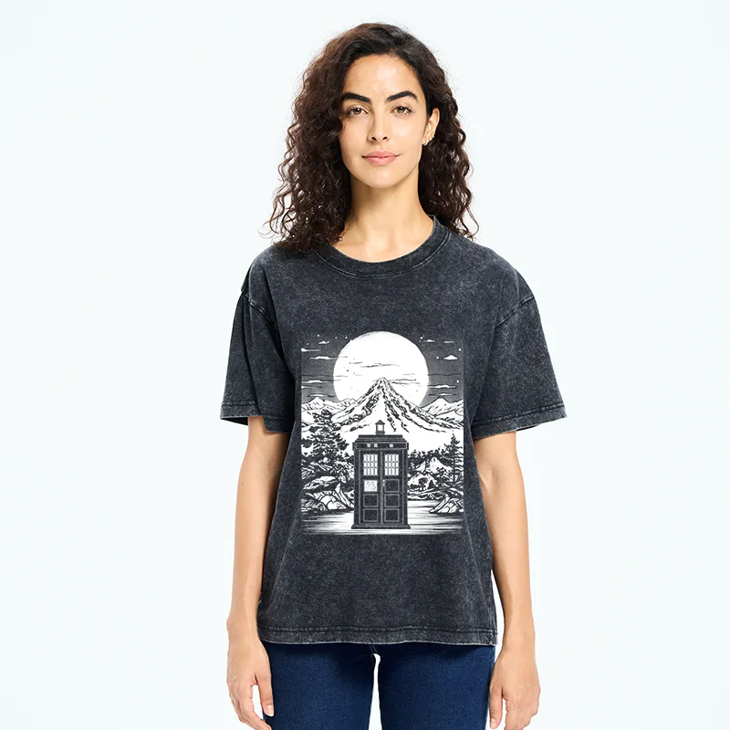 Tokyo-Tiger Japanese Mysterious Tardis Washed T-Shirt