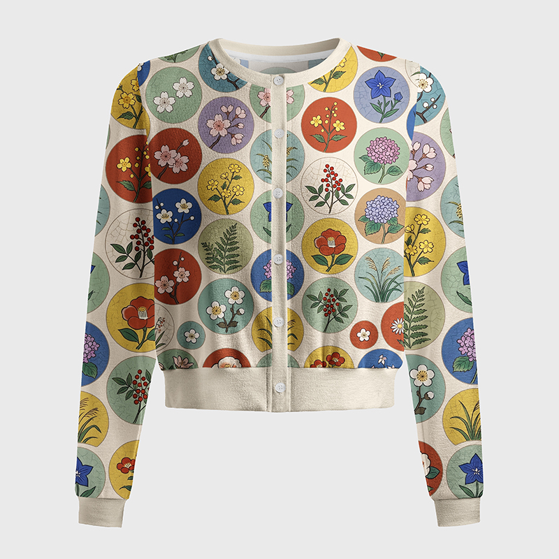 Tokyo-Tiger Circle Botanicals Women's Lightweight Cardigan