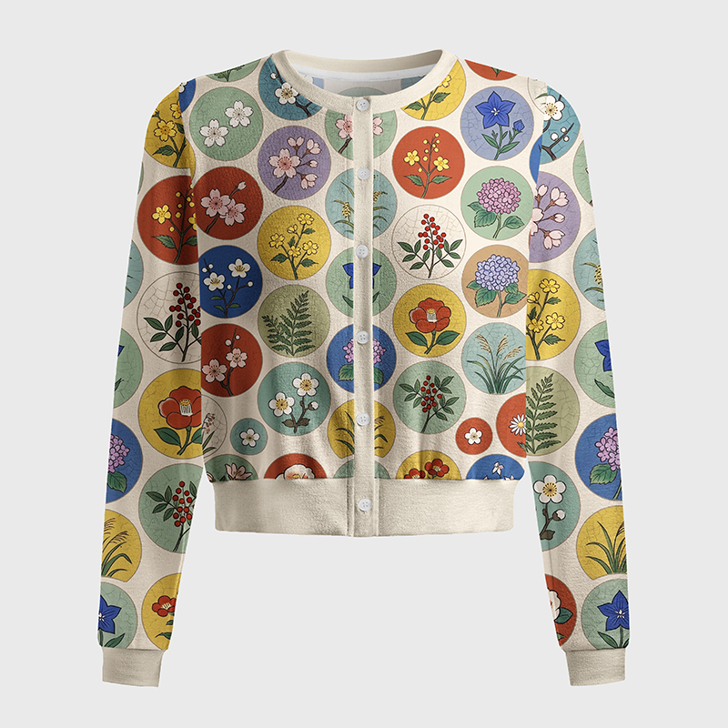 Tokyo-Tiger Circle Botanicals Women's Lightweight Cardigan