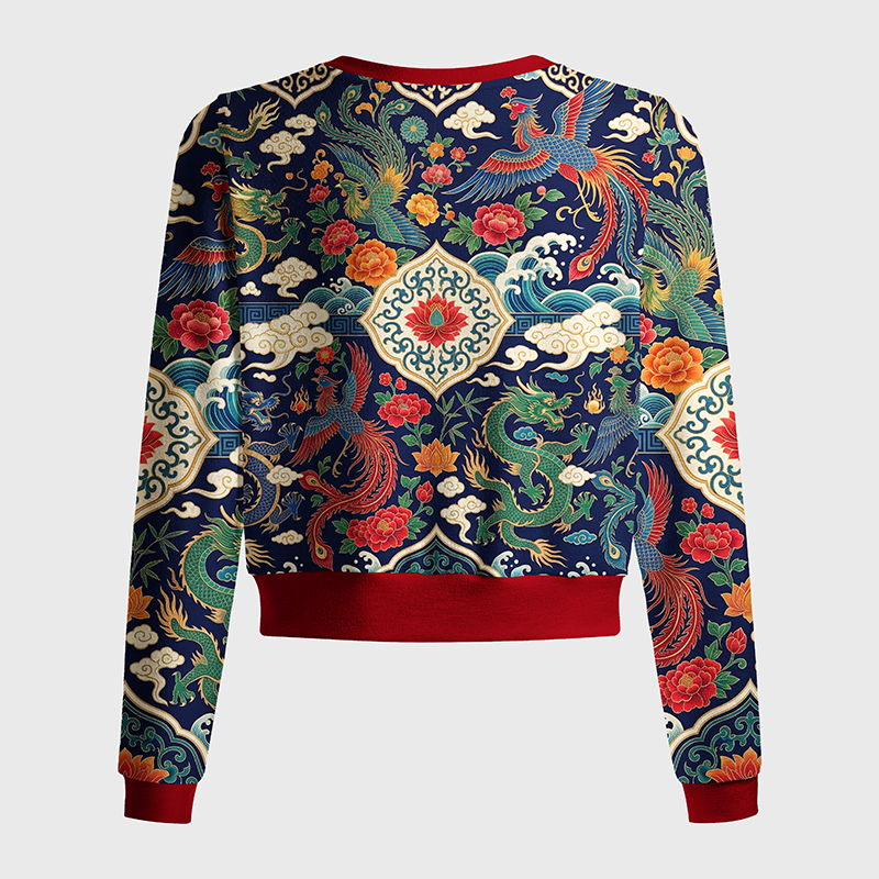 Tokyo-Tiger Auspicious Dragon Phoenix Women's Lightweight Cardigan