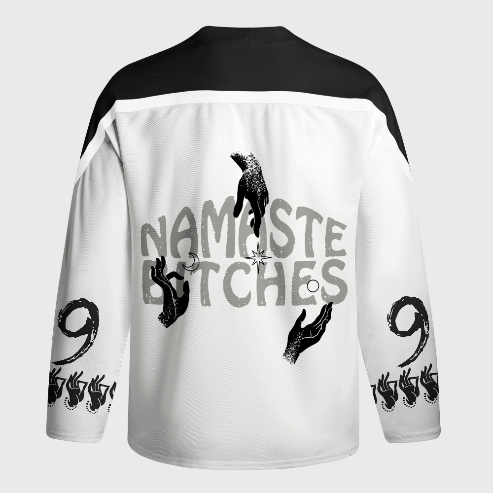 Tokyo-Tiger Funny Zen:Namaste Bitches Long-Sleeve Hockey Jersey