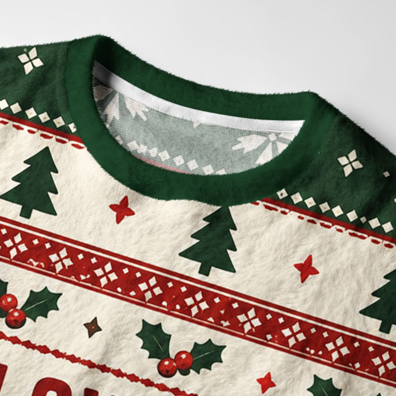 Tokyo-Tiger Cozy Sloth Holiday Fuzzy Christmas Ugly Sweatshirt
