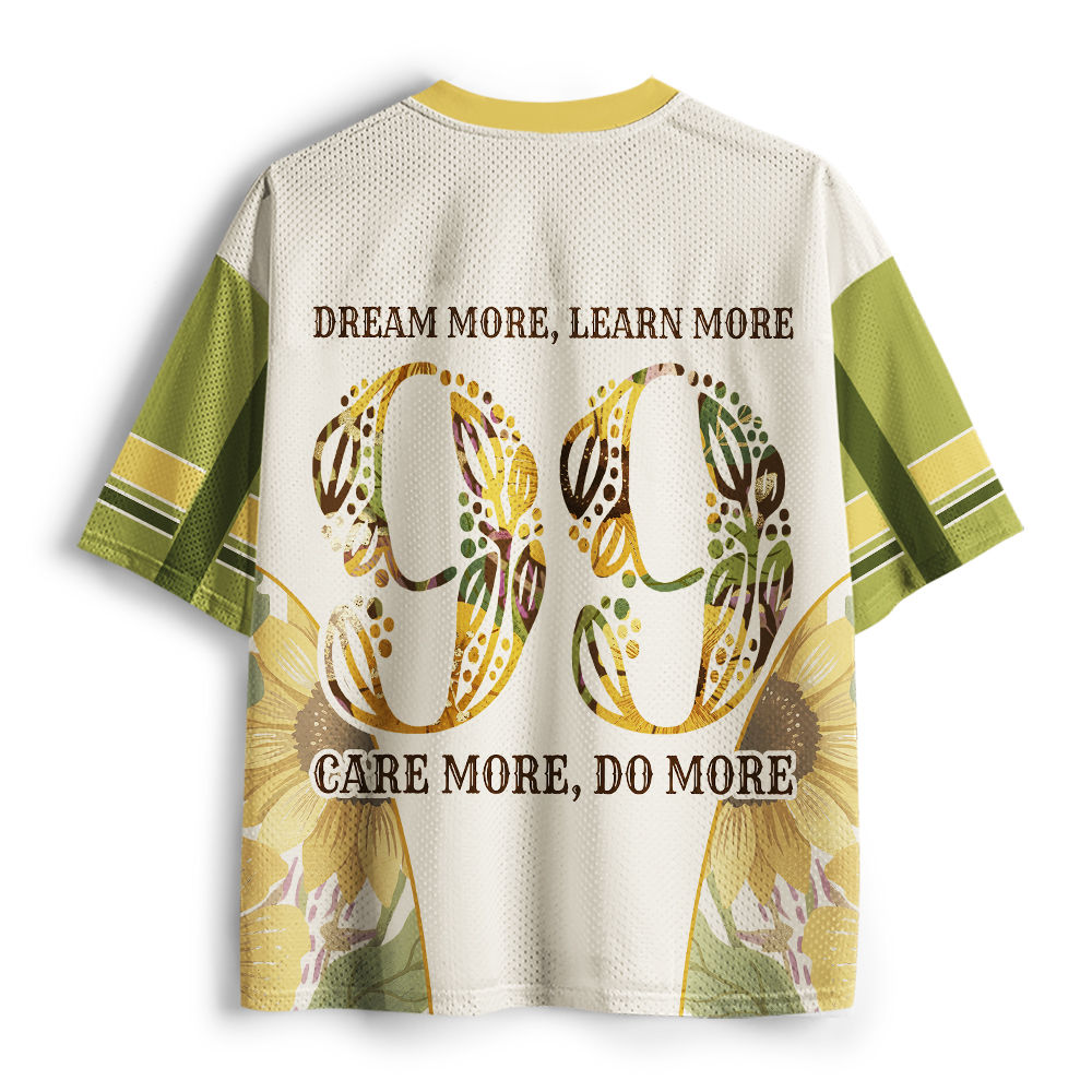 Tokyo-Tiger Vintage Sunflower Inspirational Quote Mesh Jersey