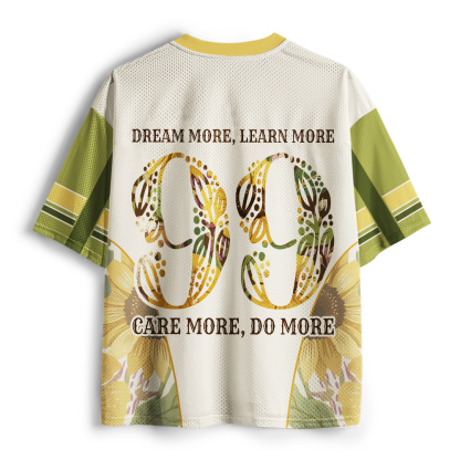 Tokyo-Tiger Vintage Sunflower Inspirational Quote Mesh Jersey