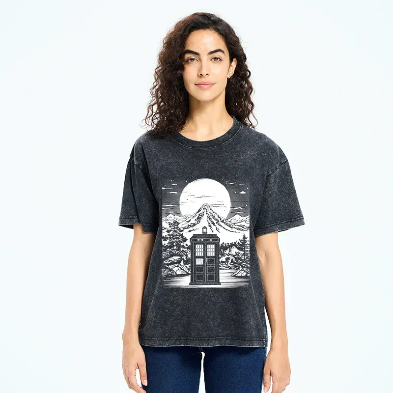 Tokyo-Tiger Japanese Mysterious Tardis Washed T-Shirt
