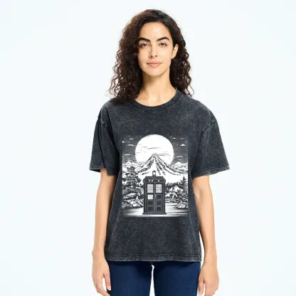 Tokyo-Tiger Japanese Mysterious Tardis Washed T-Shirt