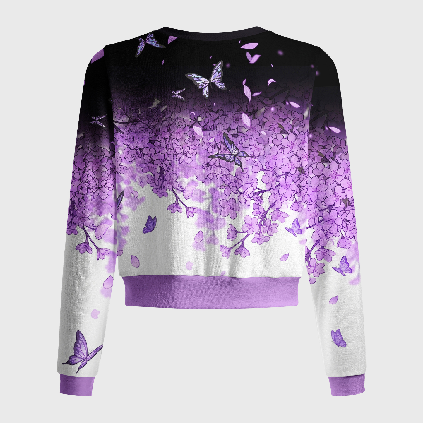 Tokyo-Tiger Purple Cherry Blossom Butterfly Women's Lightweight Cardigan