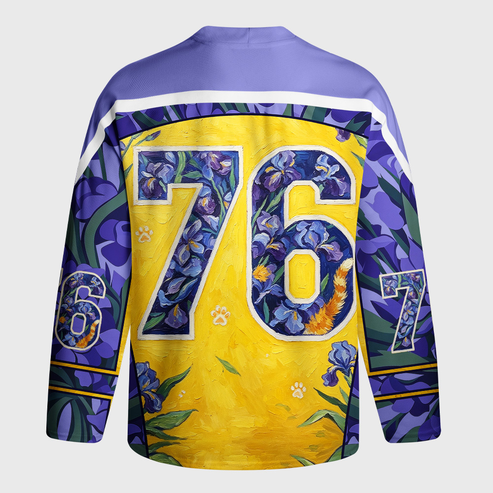 Tokyo-Tiger Iris Cat Long-Sleeve Hockey Jersey
